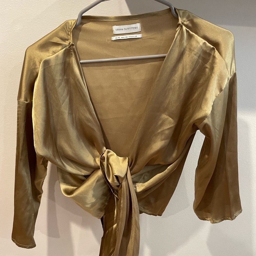 Urban outfitters satin wrap or tie top